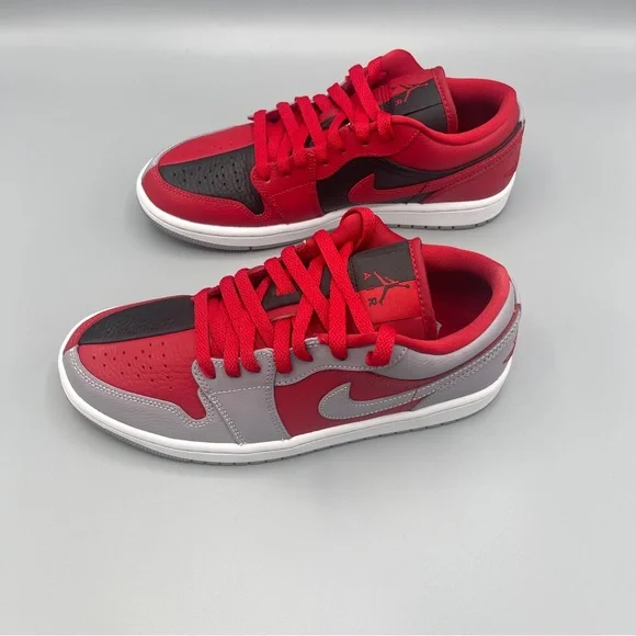 New Nike Air Jordan 1 Low SE Gym Red/Black/White/Cement Grey #Women's - Picture 12 of 16